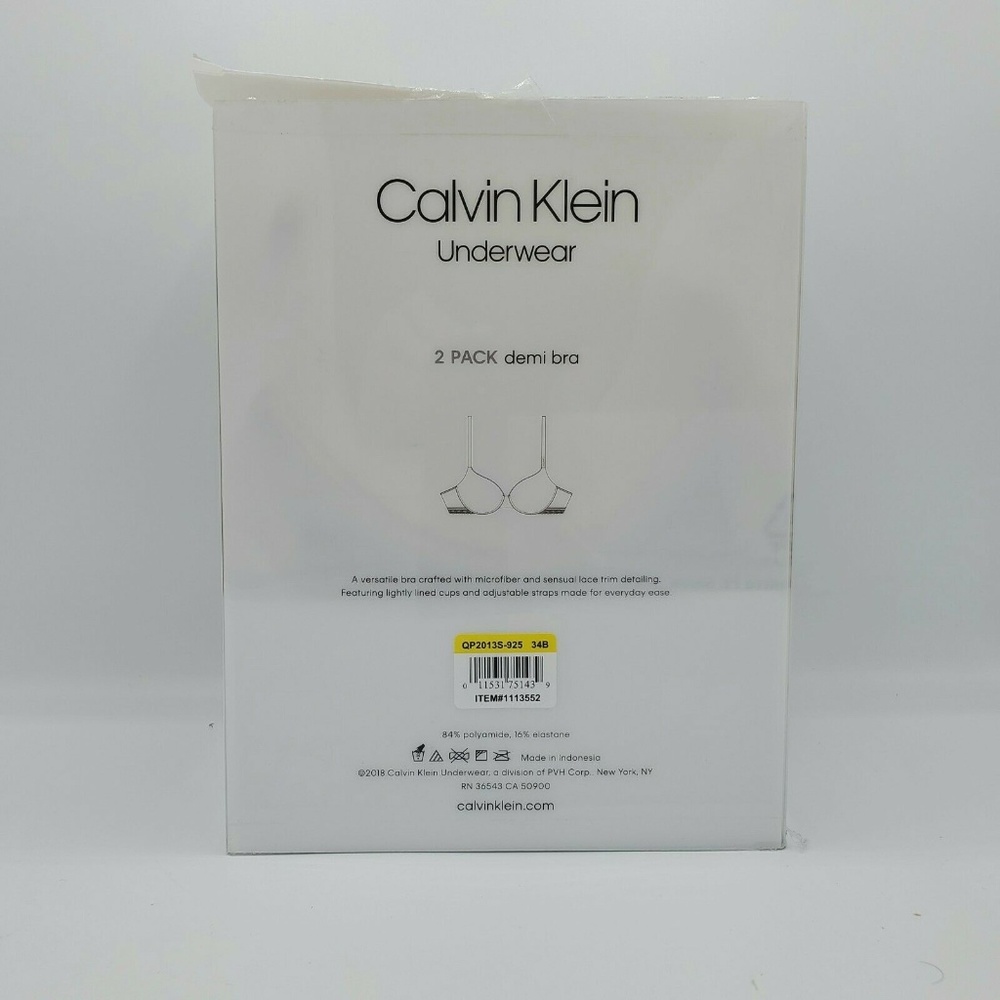 Calvin Klein 2 Pack Demi Bras White/Bare NEW - Picture 3 of 3
